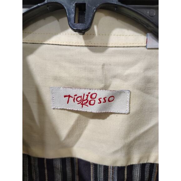 Tiglio Rosso Men's Striped Long Sleeve Shirt Size 3x 100% Cotton - Picture 4 of 7